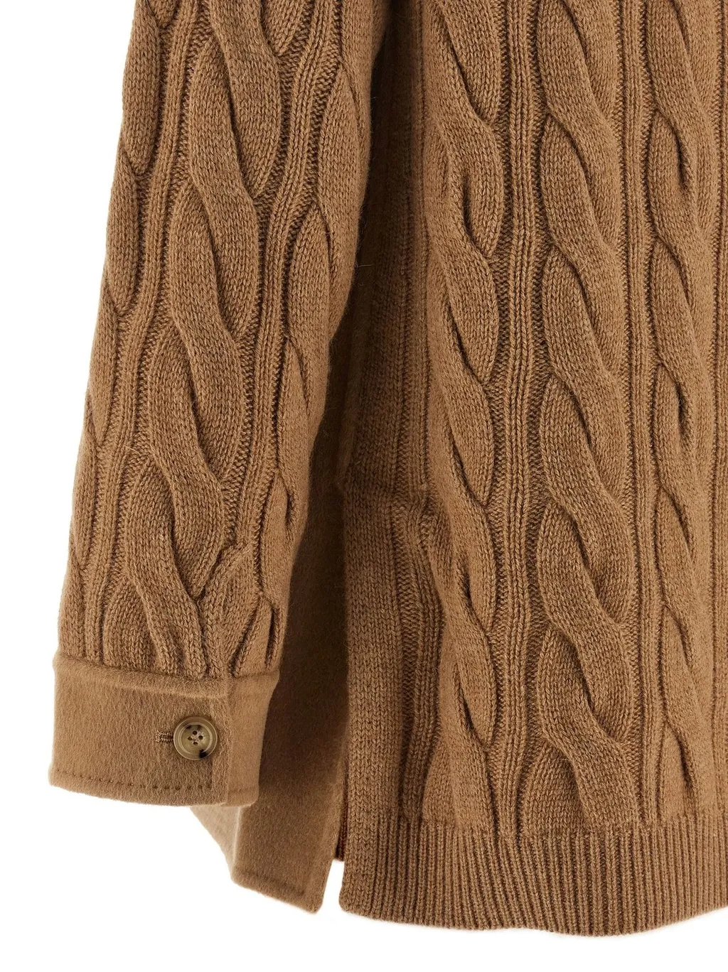 Max Mara Tacco Button-Up Knitted-Sleeved Jacket