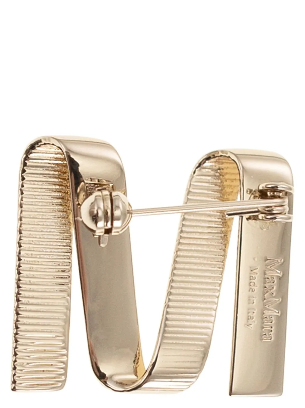 Max Mara Logo Engraved Brooch