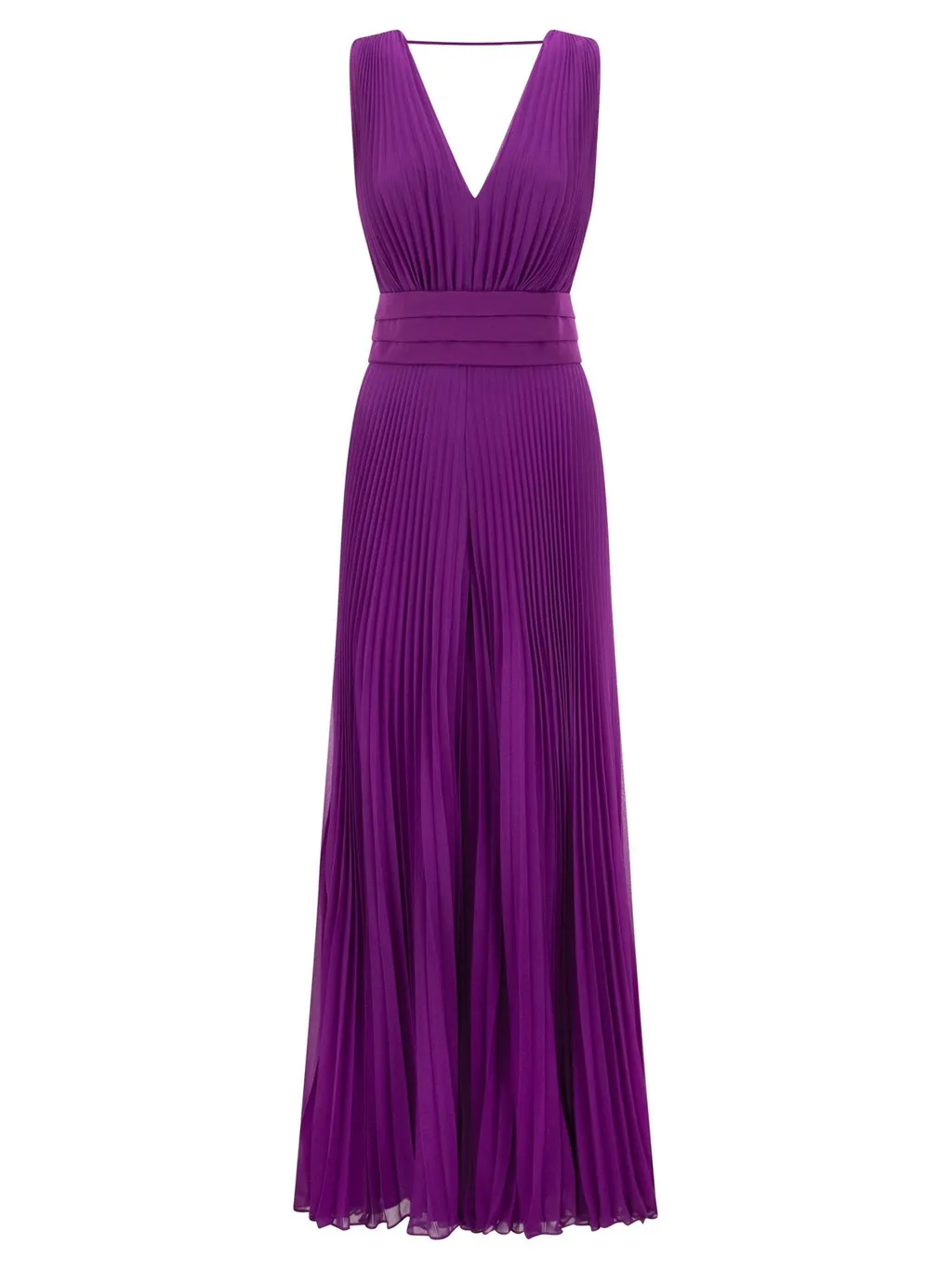 Max Mara V-Neck Pleated Jumpsuit