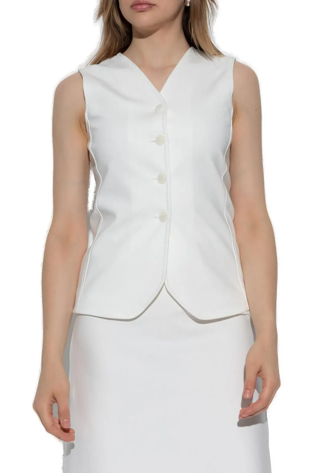 Max Mara Fornovo V-Neck Button-Up Gilet
