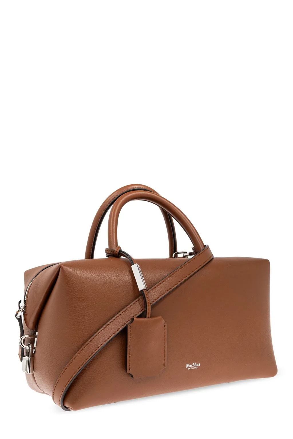Max Mara Holdallm Logo Stamp Zip-Up Tote Bag