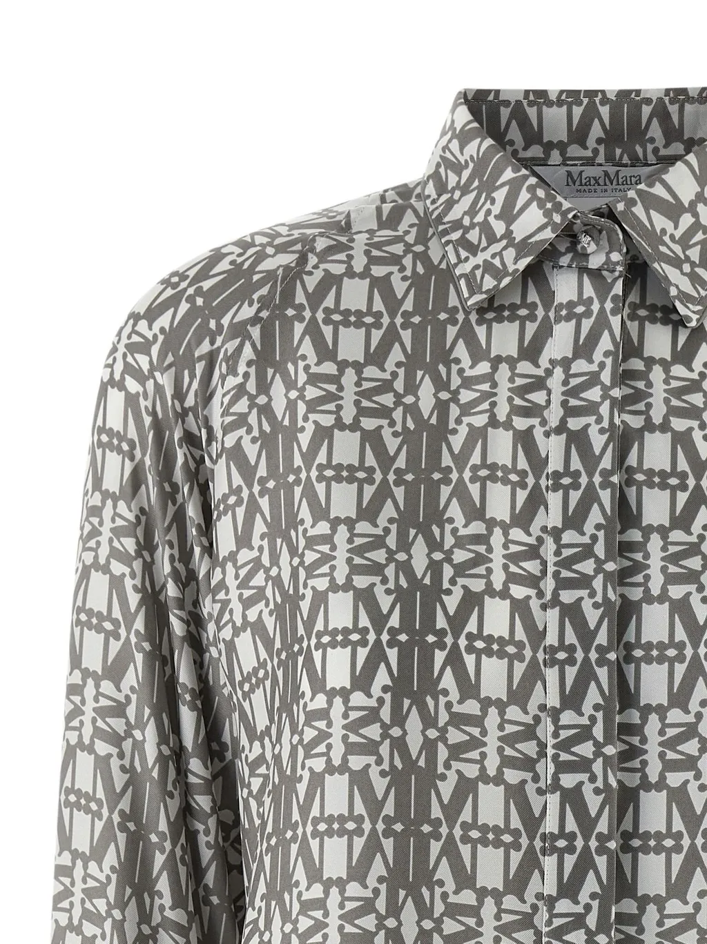 Max Mara Graphic Printed Long-Sleeved Shirt Dress