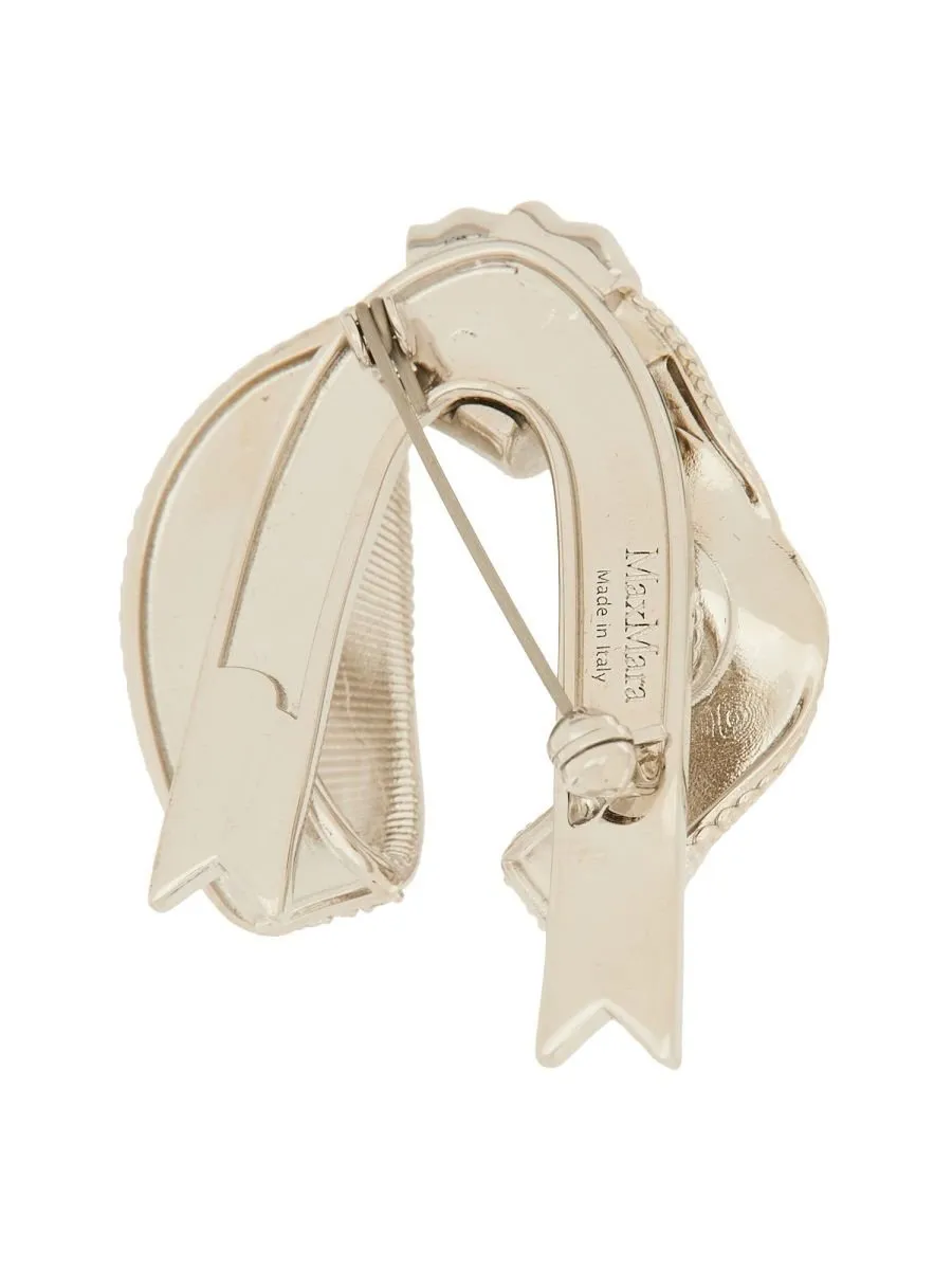Max Mara Embellished Bow Brooch