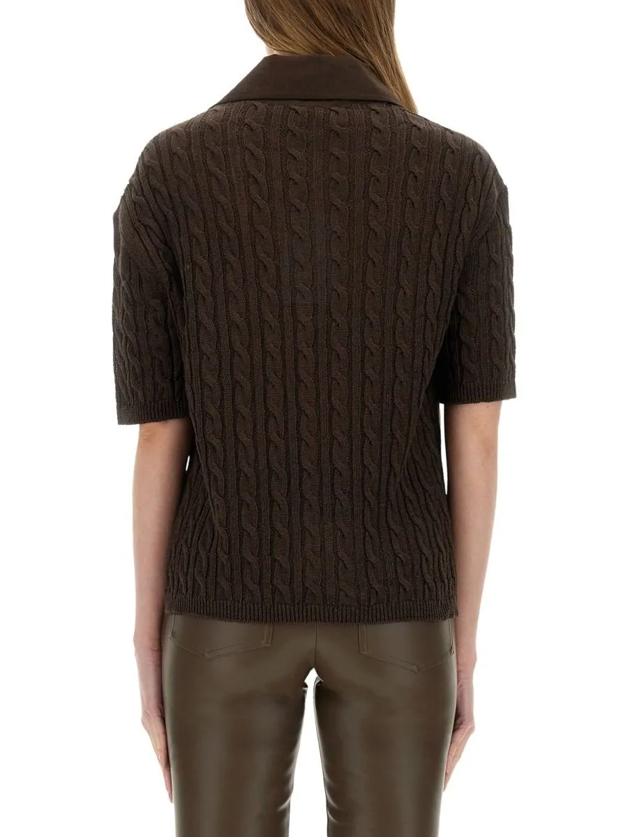 Max Mara Pavidi Panelled Short-Sleeved Polo Shirt