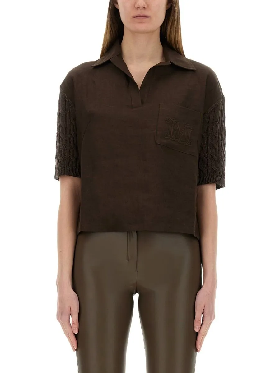 Max Mara Pavidi Panelled Short-Sleeved Polo Shirt