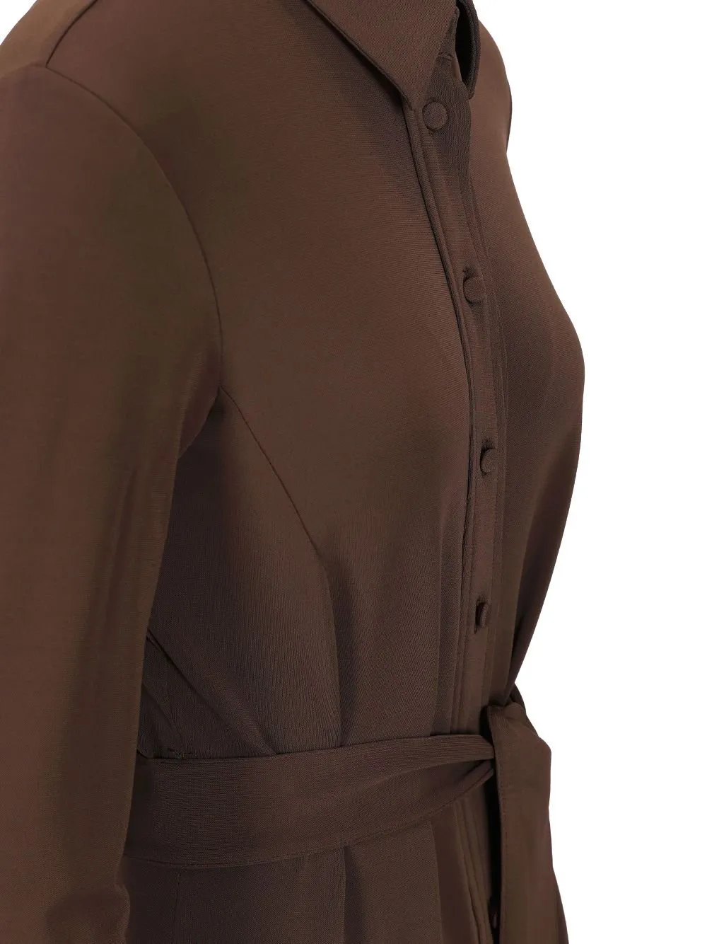 Max Mara Tortona Button Detailed Belted Shirt Dress