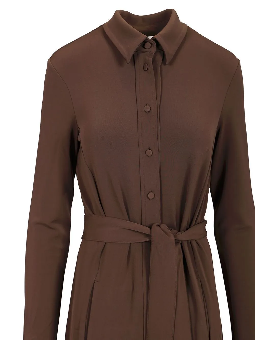 Max Mara Tortona Button Detailed Belted Shirt Dress