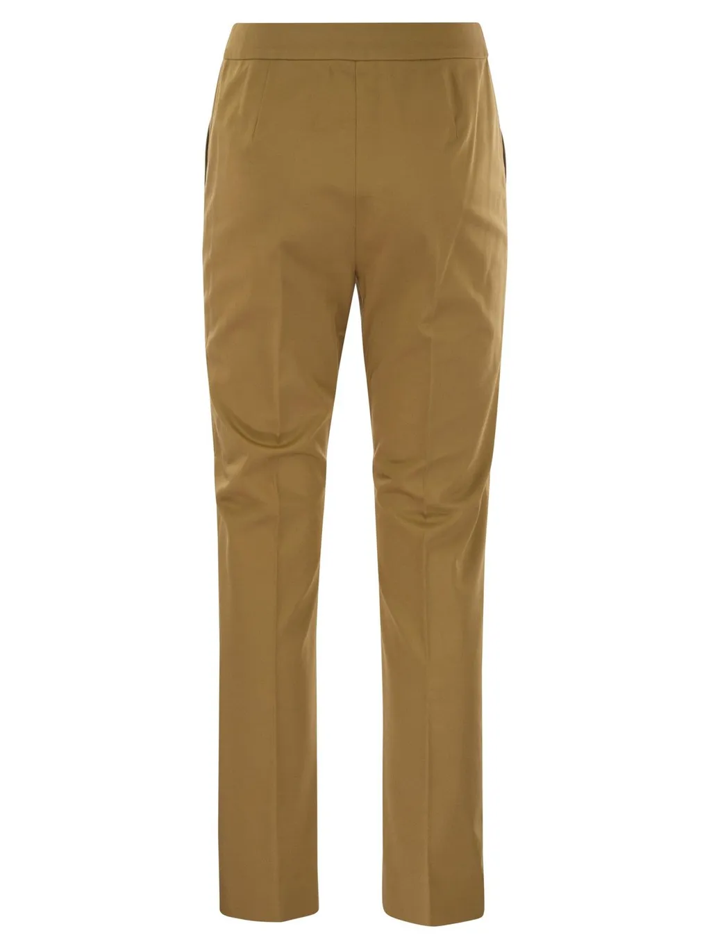 Max Mara Okra Pleat Detailed Cropped Trousers
