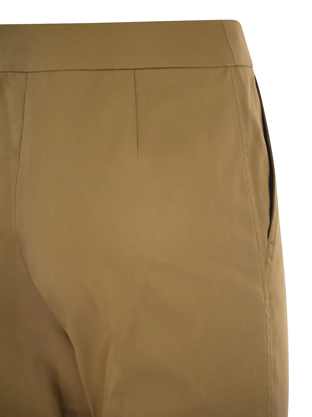 Max Mara Okra Pleat Detailed Cropped Trousers