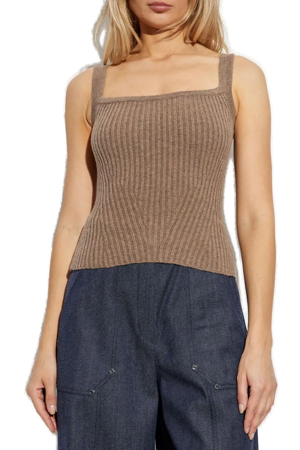 Max Mara Aretusa Square-Neck Knitted Top