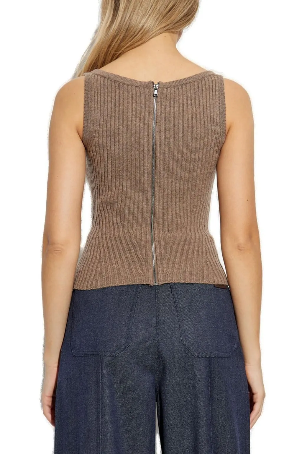 Max Mara Aretusa Square-Neck Knitted Top
