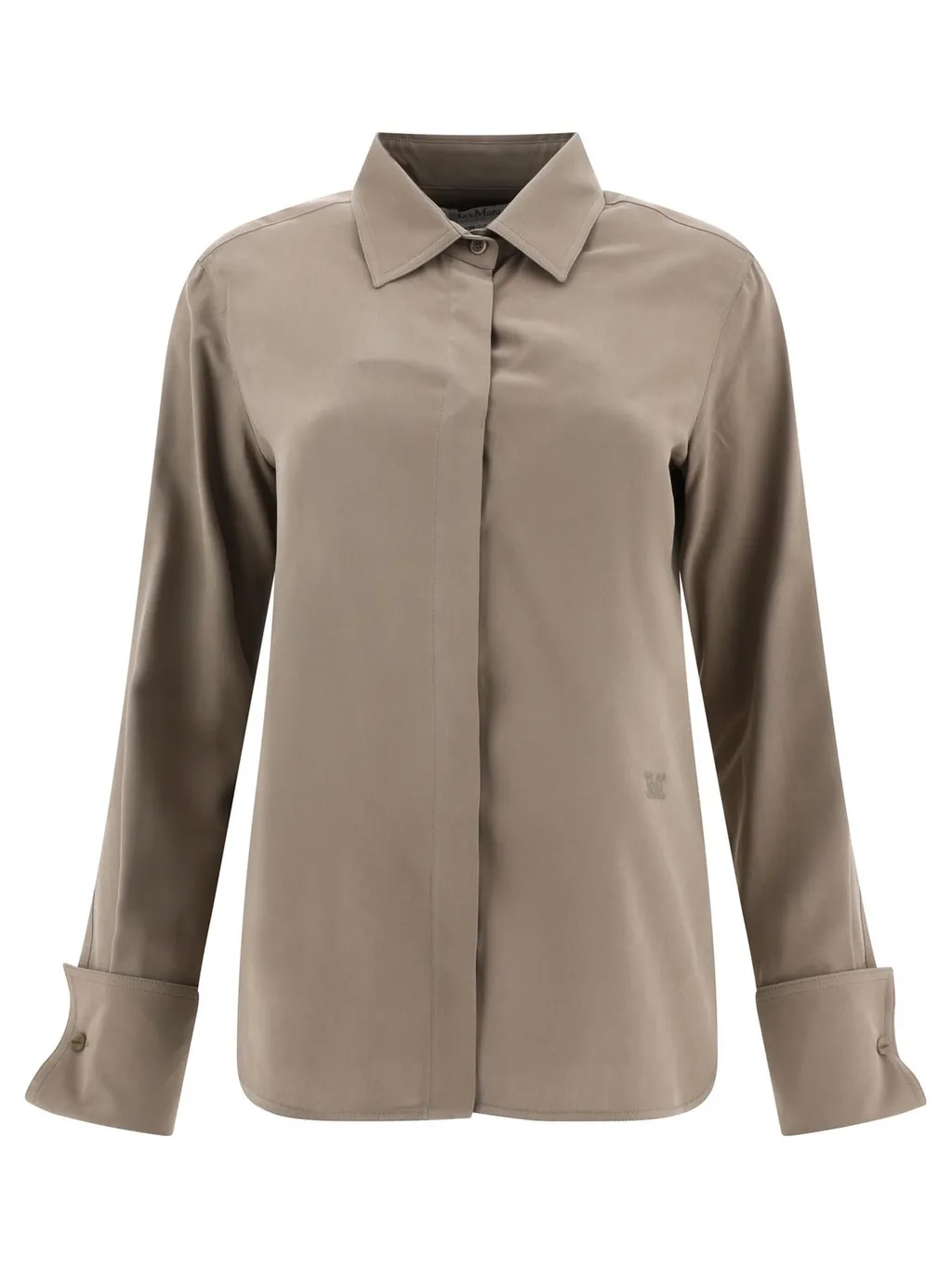 Max Mara Logo Embroidered Long-Sleeved Shirt