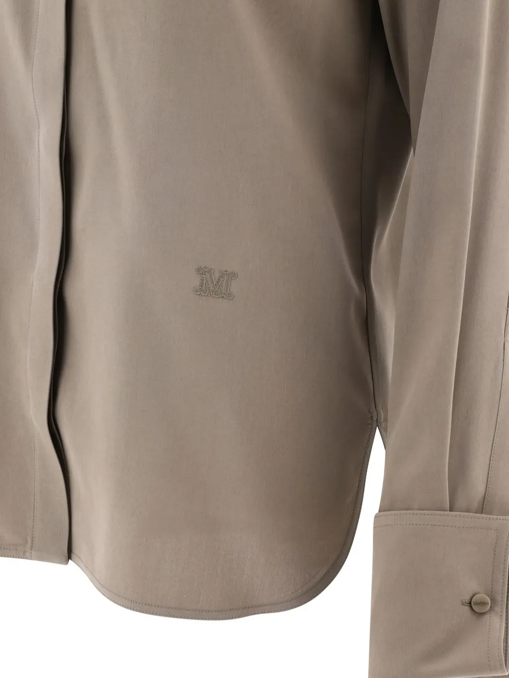 Max Mara Logo Embroidered Long-Sleeved Shirt