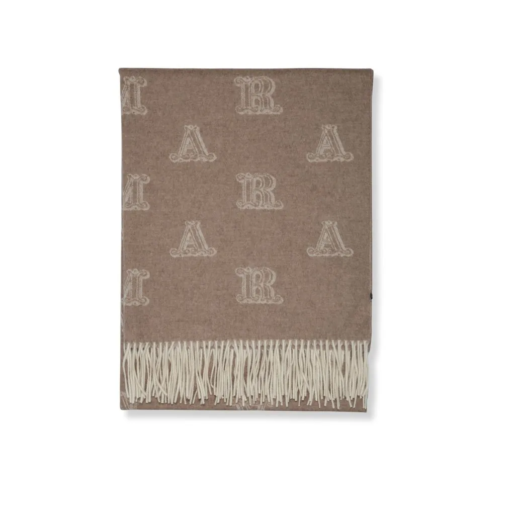 Max Mara All-Over Logo Patterned Fringed Scarf