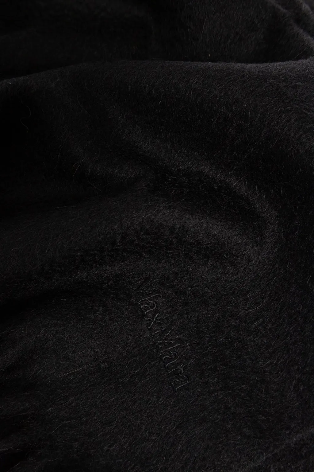 Max Mara Logo Embroidered Fringed Scarf