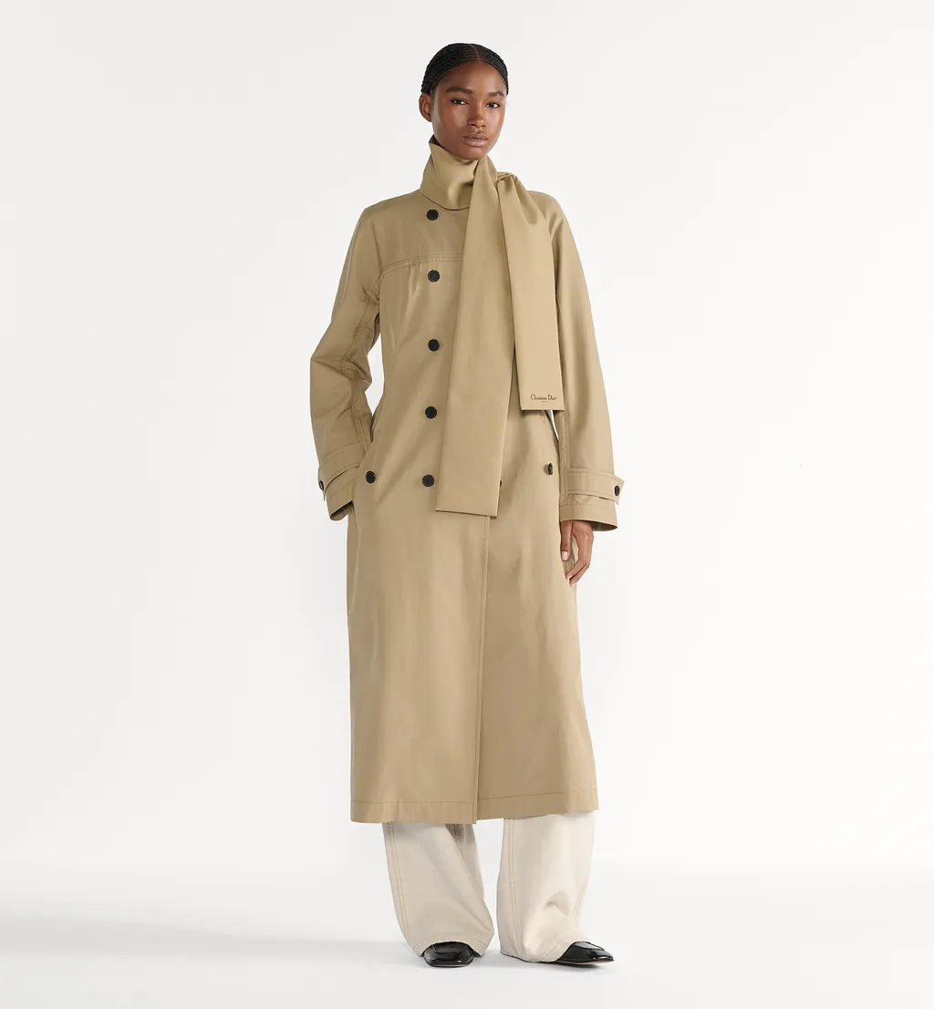 Trench Coat With Scarf Collar