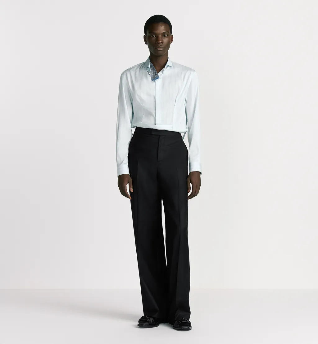 Shirt With Embroidered Micro Tie