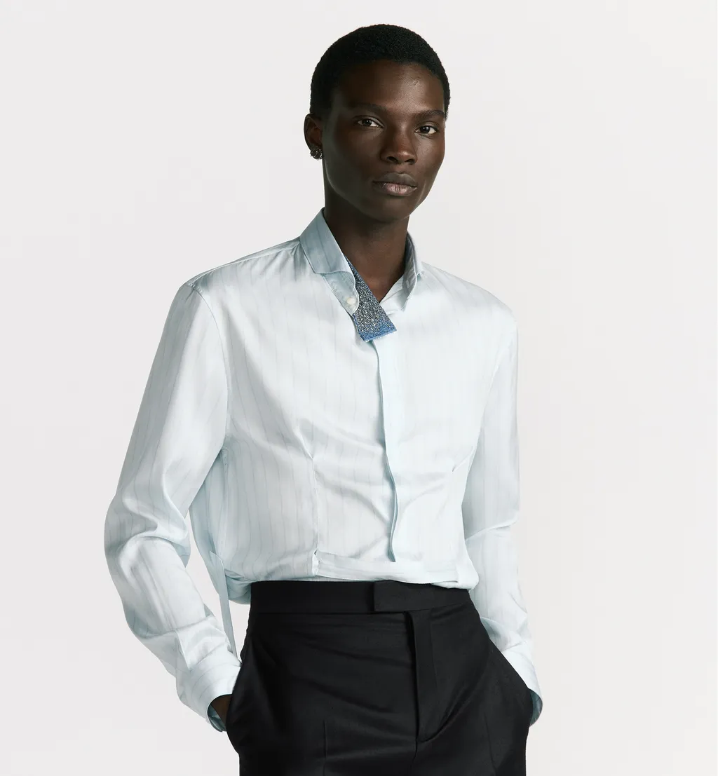 Shirt With Embroidered Micro Tie
