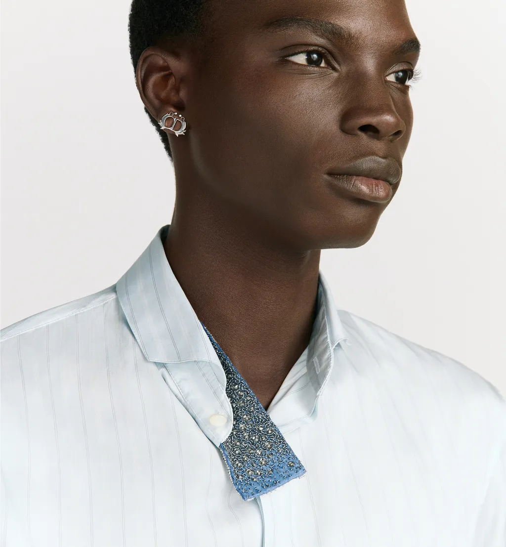 Shirt With Embroidered Micro Tie