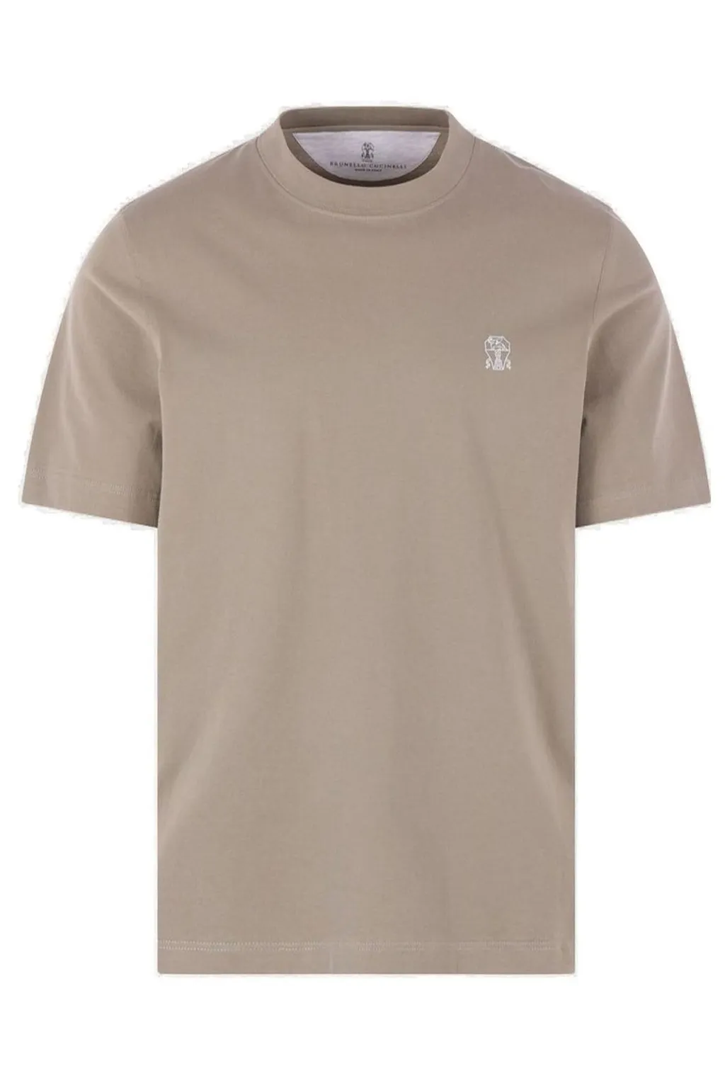 Brunello Cucinelli Logo Embroidered Crewneck T-Shirt