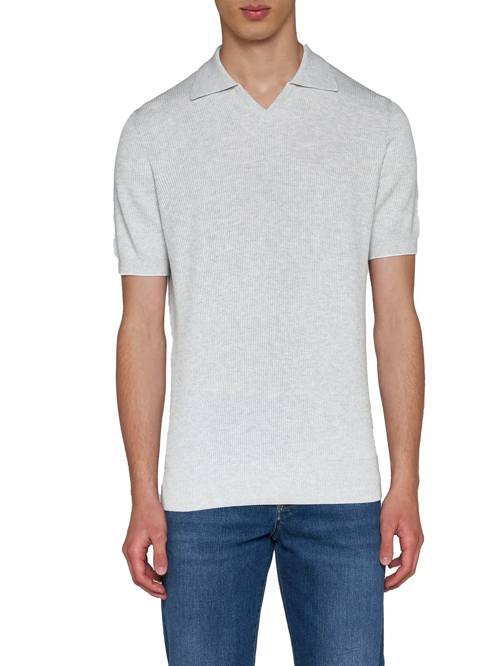 Brunello Cucinelli Fine-Knitted Ribbed Polo Shirt