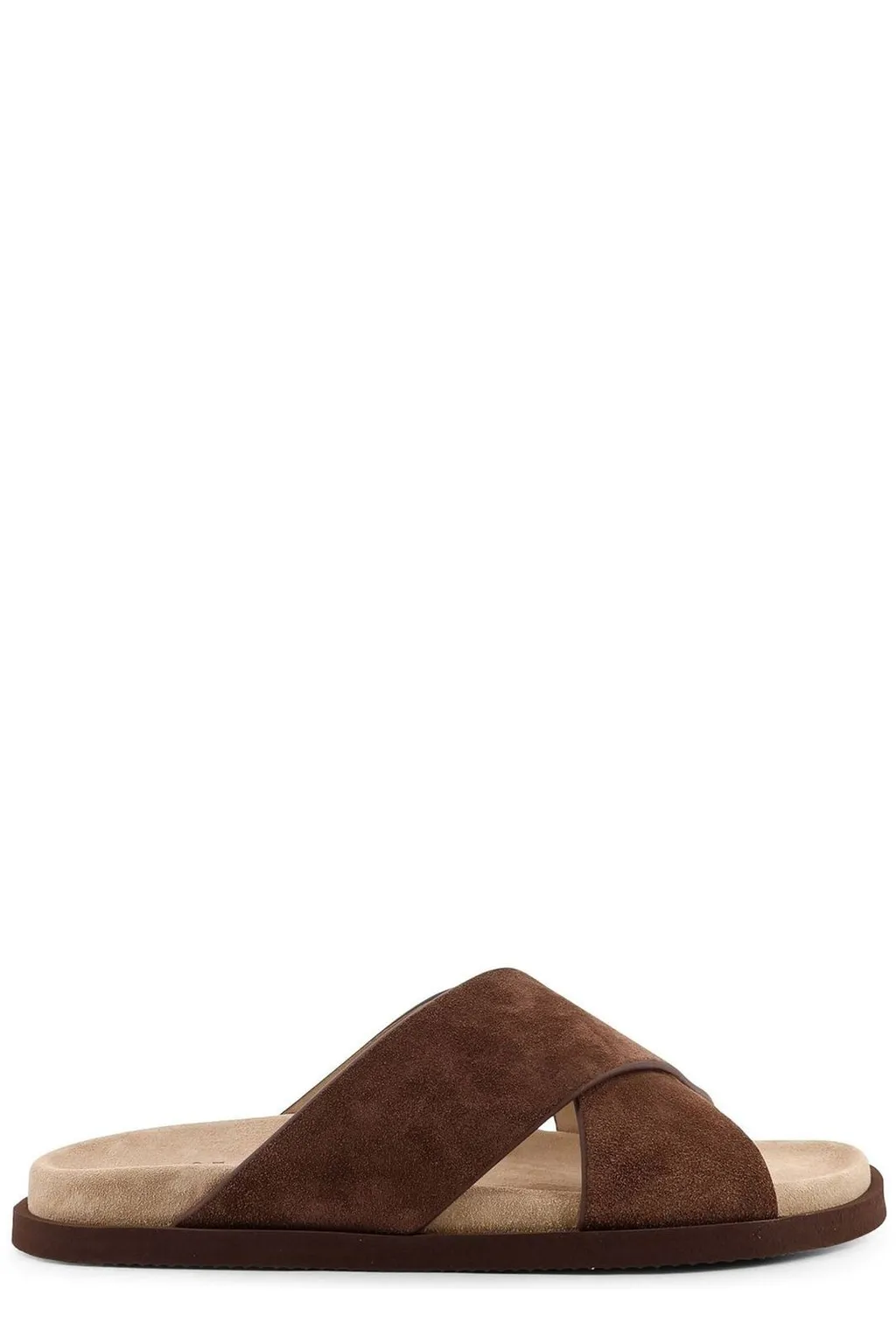 Brunello Cucinelli Crossover Strap Slip-On Sandals