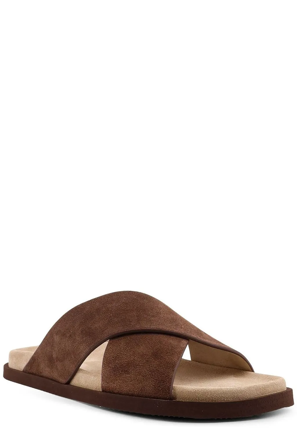 Brunello Cucinelli Crossover Strap Slip-On Sandals