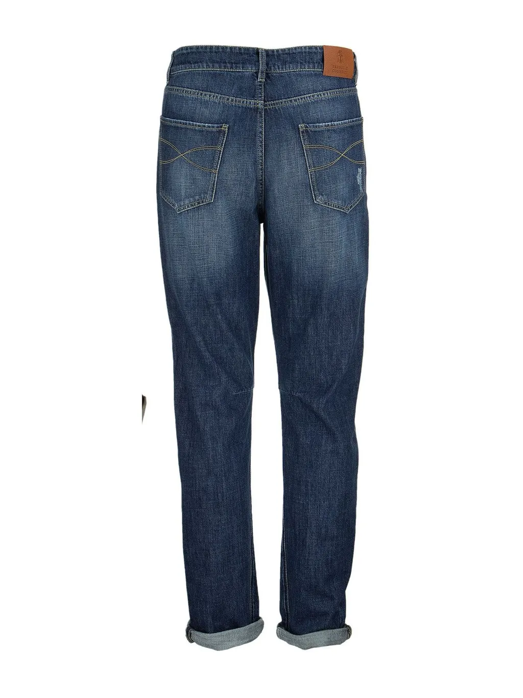 Brunello Cucinelli Logo Patch Distressed Jeans