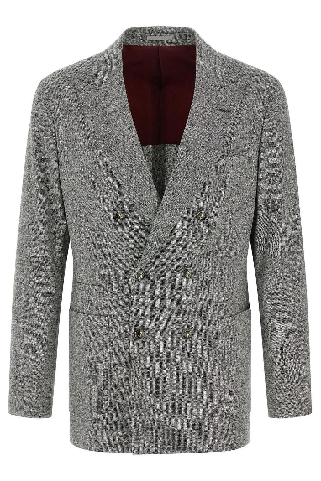 Brunello Cucinelli Grisaille One-And-A-Half Breasted Deconstructed Blazer