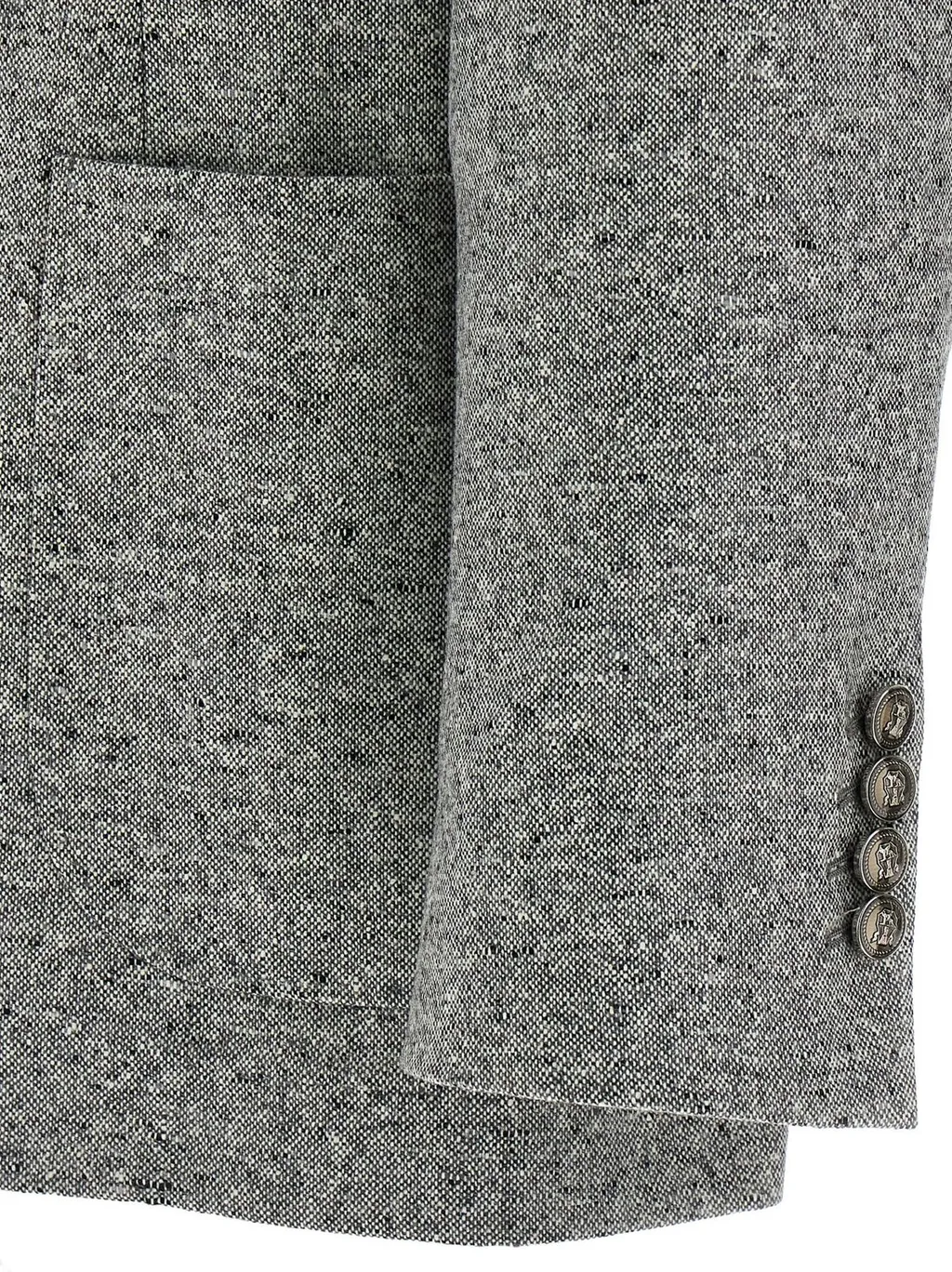 Brunello Cucinelli Grisaille One-And-A-Half Breasted Deconstructed Blazer