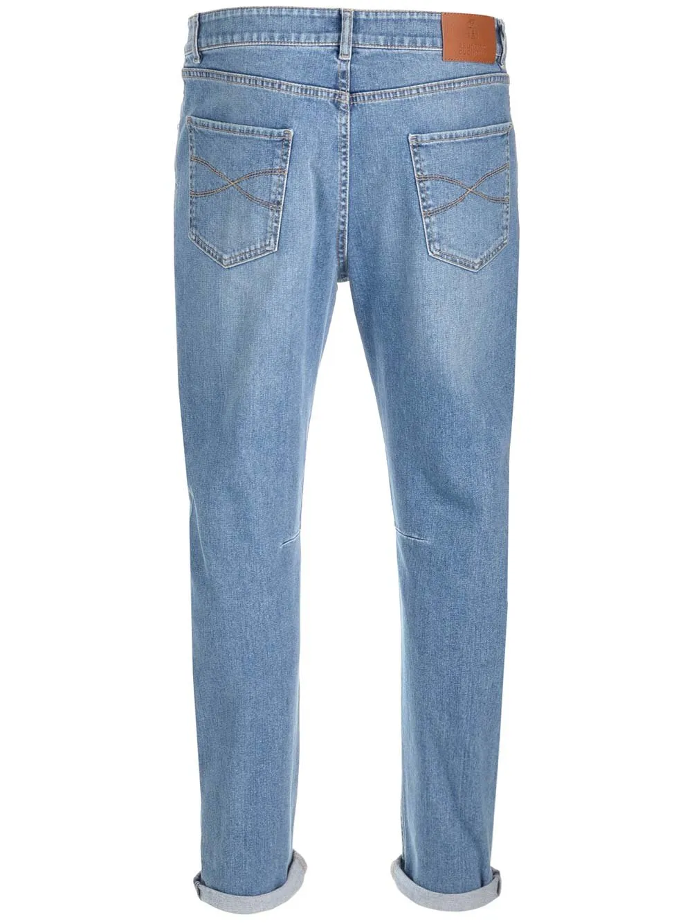 Brunello Cucinelli Logo Patch Tapered Leg Jeans