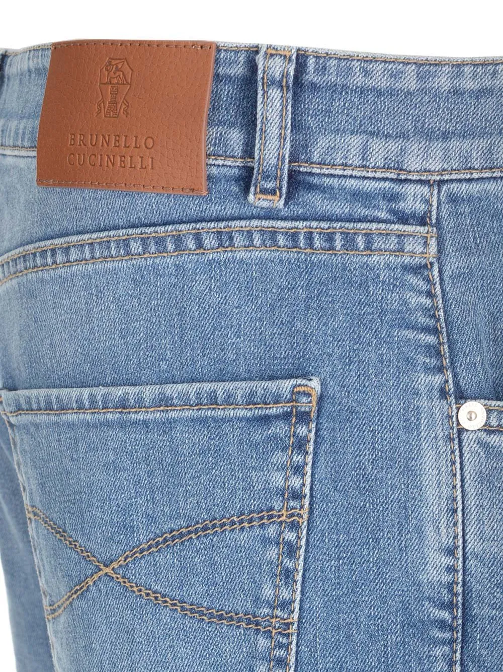 Brunello Cucinelli Logo Patch Tapered Leg Jeans