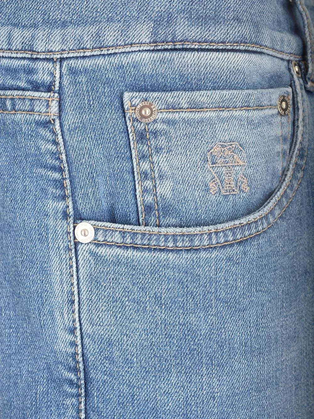 Brunello Cucinelli Logo Patch Tapered Leg Jeans