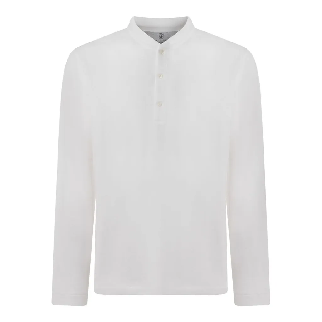 Brunello Cucinelli Long-Sleeved Crewneck Polo Shirt