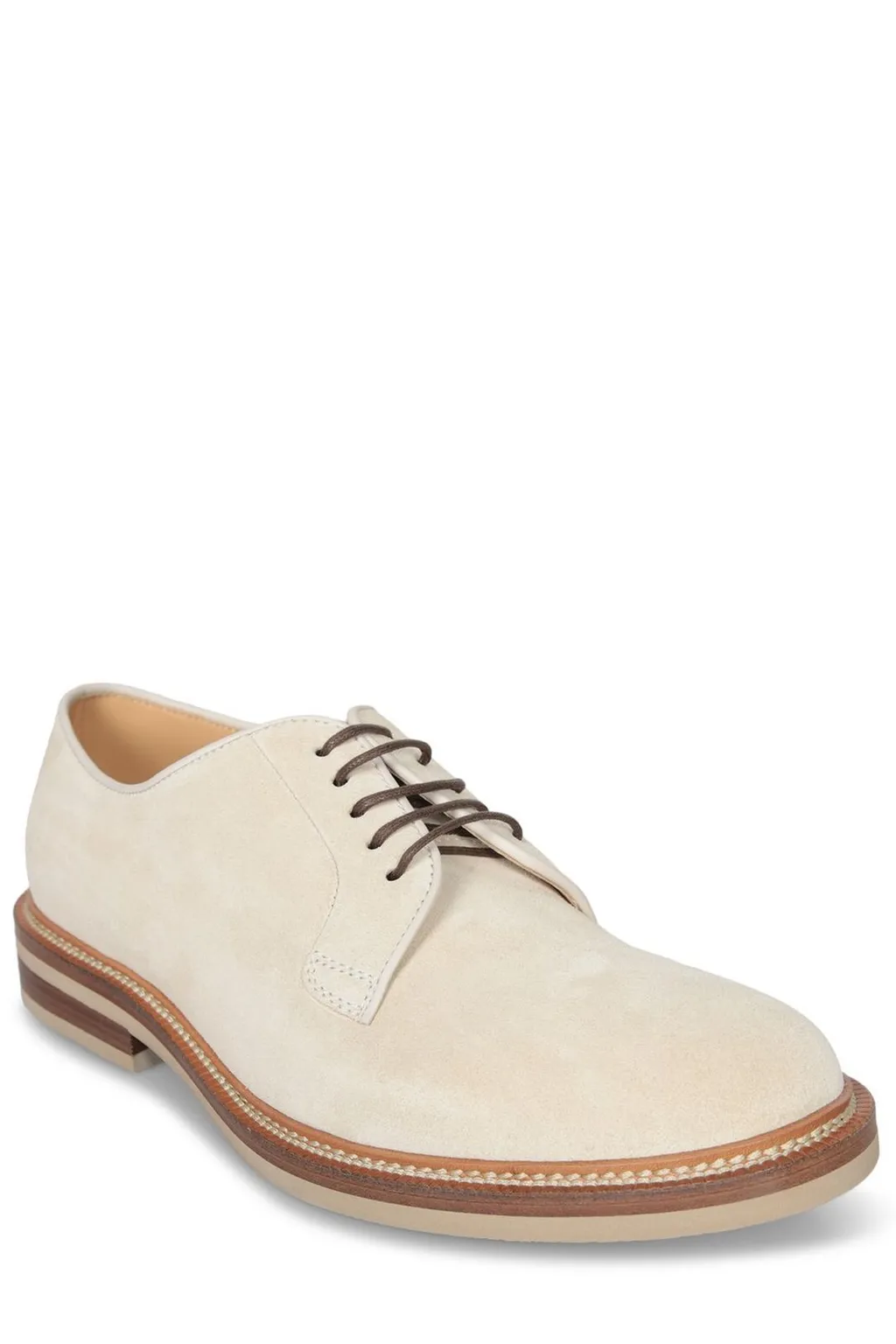 Brunello Cucinelli Round Toe Lace-Up Derby Shoes