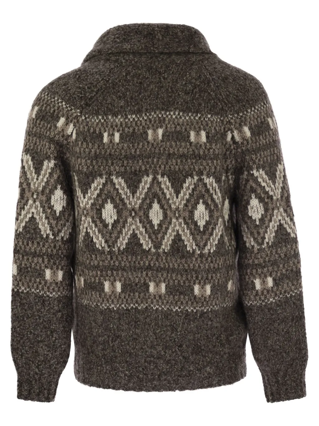 Brunello Cucinelli Geometric Jacquard Button-Up Cardigan