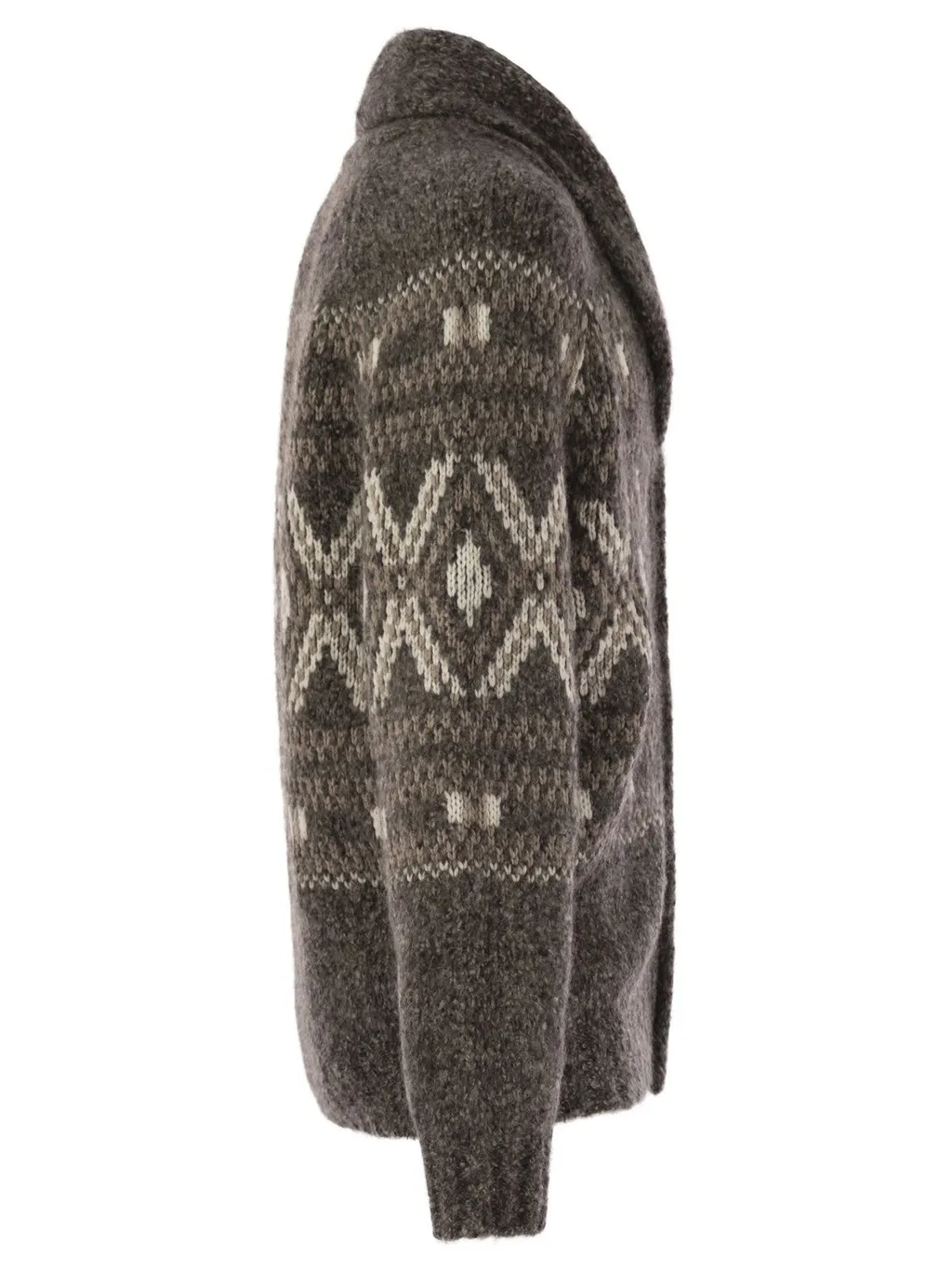 Brunello Cucinelli Geometric Jacquard Button-Up Cardigan