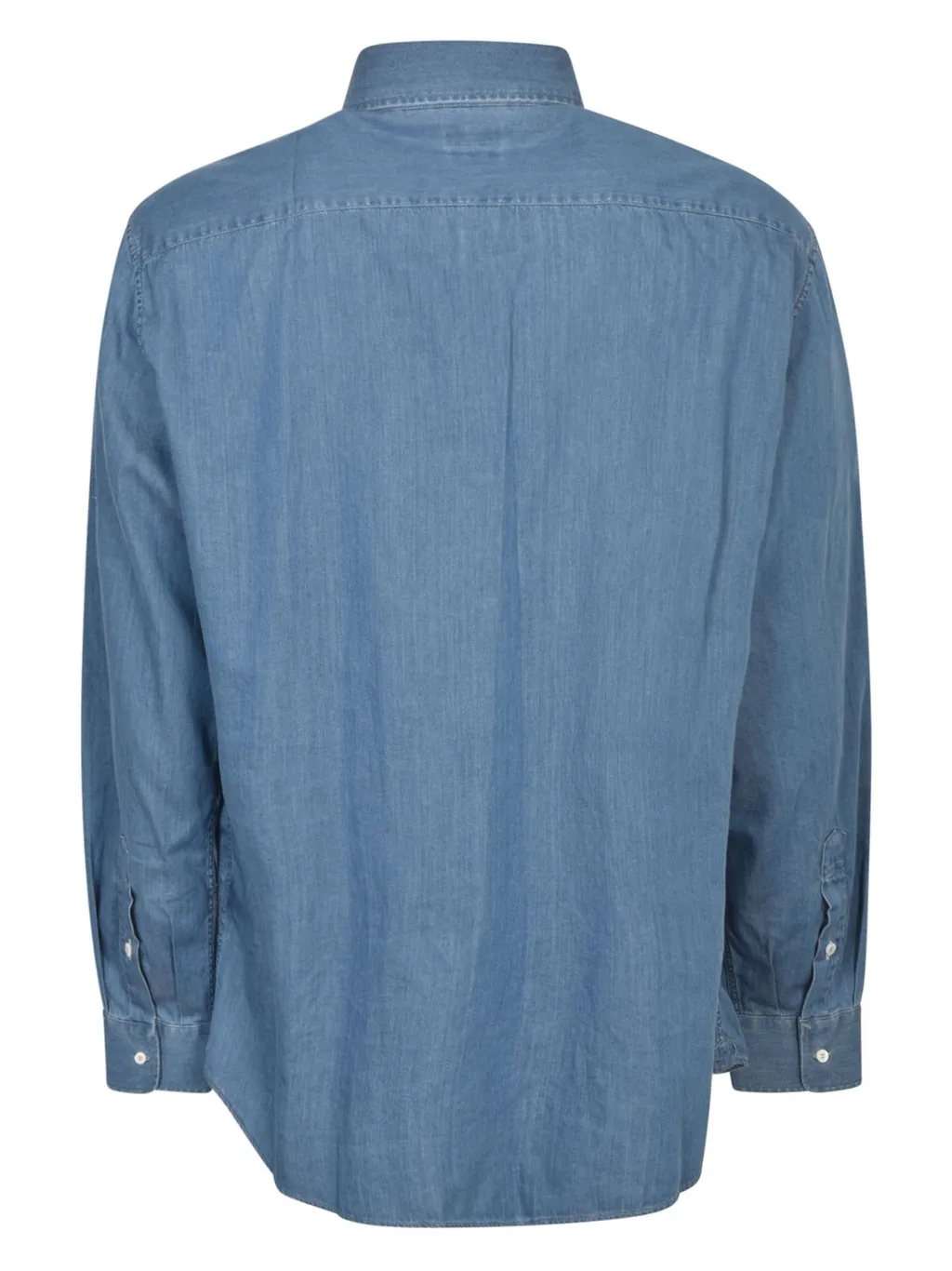 Brunello Cucinelli Curved Hem Buttoned Denim Shirt