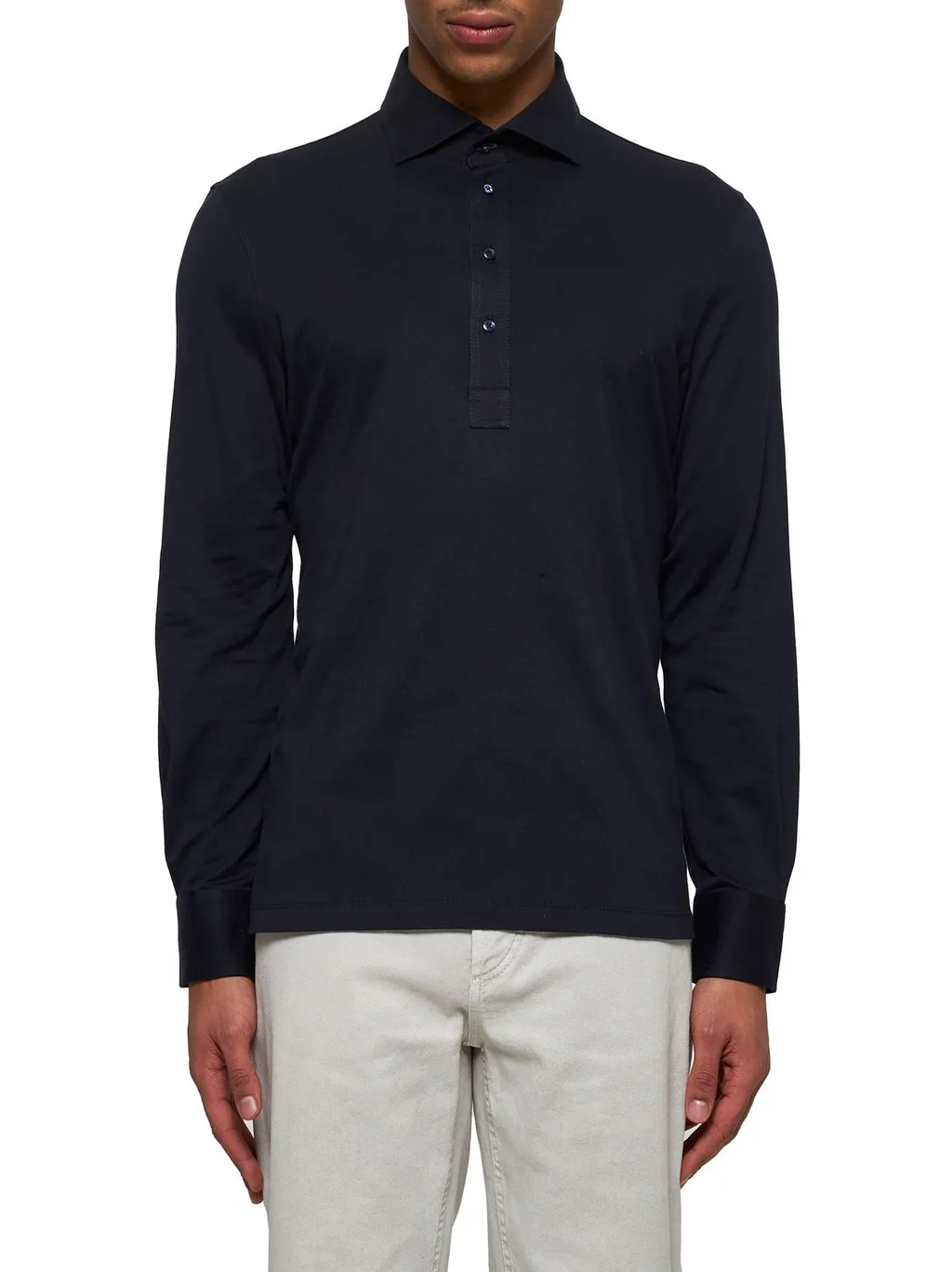 Brunello Cucinelli Long Sleeved Buttoned Polo Shirt
