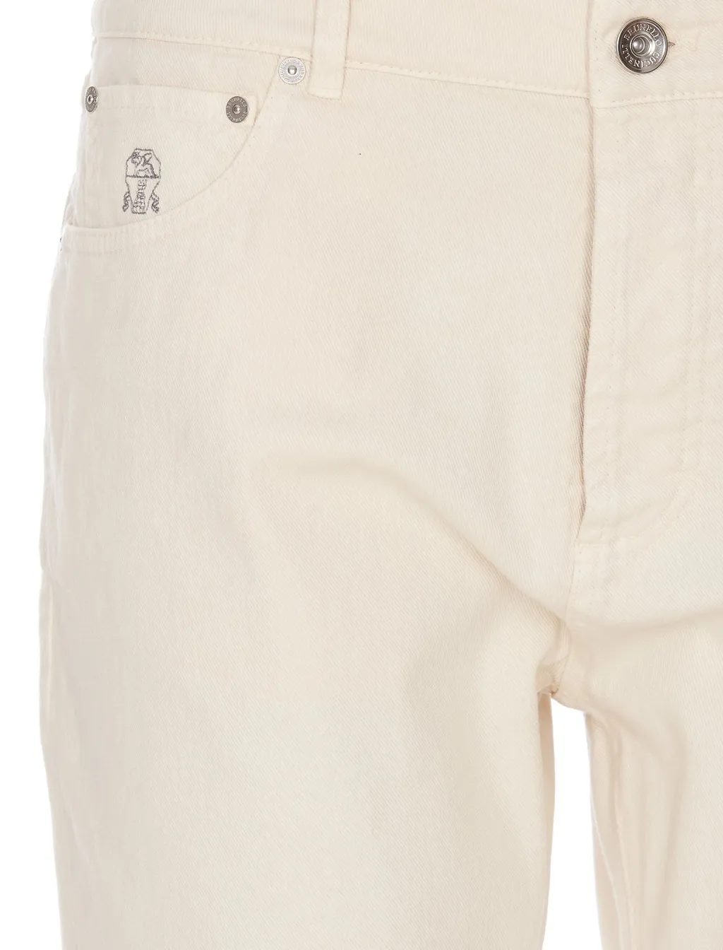Brunello Cucinelli Logo Patch Straight Leg Jeans