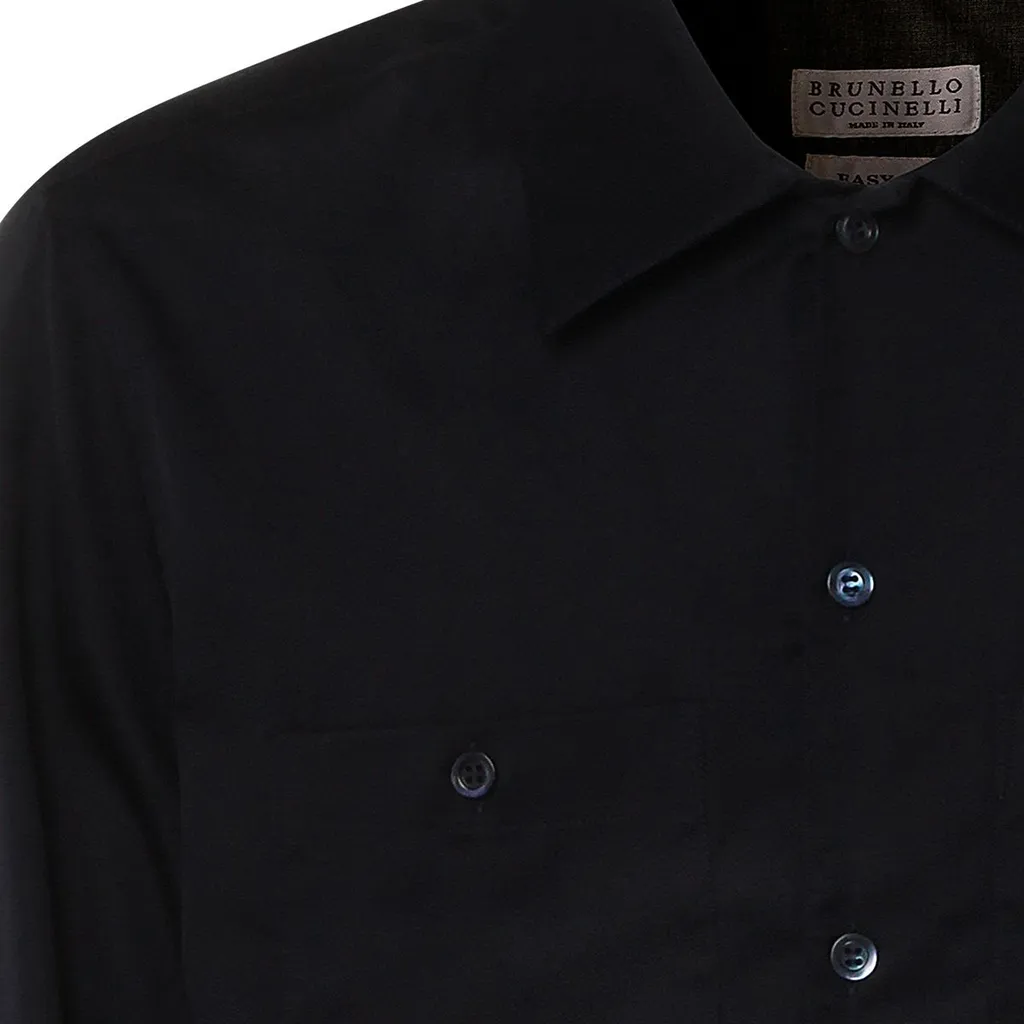 Brunello Cucinelli Collared Long-Sleeve Shirt