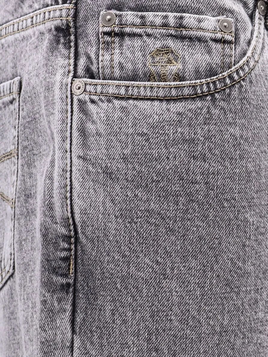 Brunello Cucinelli Logo Patch Straight-Leg Jeans
