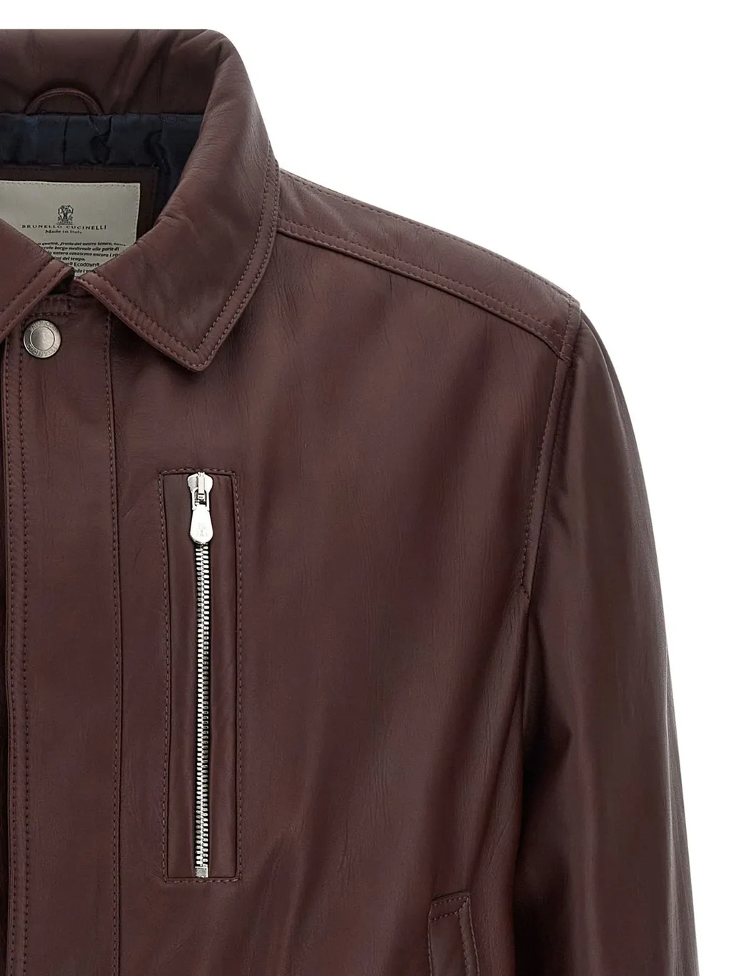 Brunello Cucinelli Collared Biker Jacket