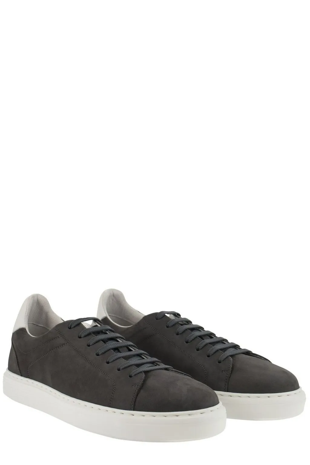 Brunello Cucinelli Round Toe Lace-Up Sneakers