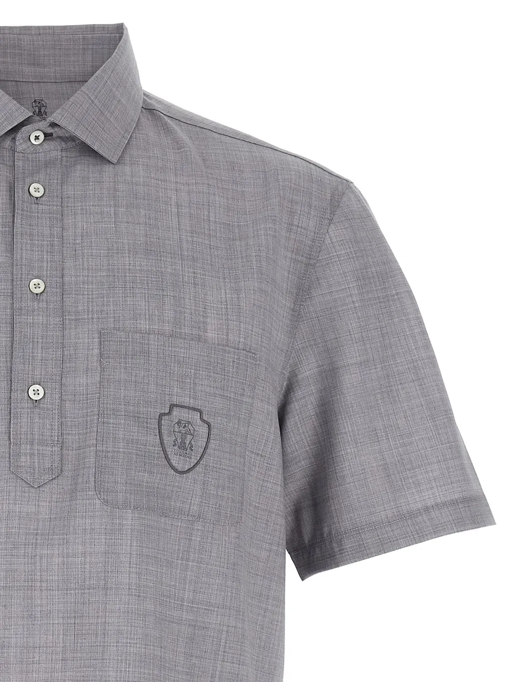 Brunello Cucinelli Logo Detailed Short Sleeved Polo Shirt