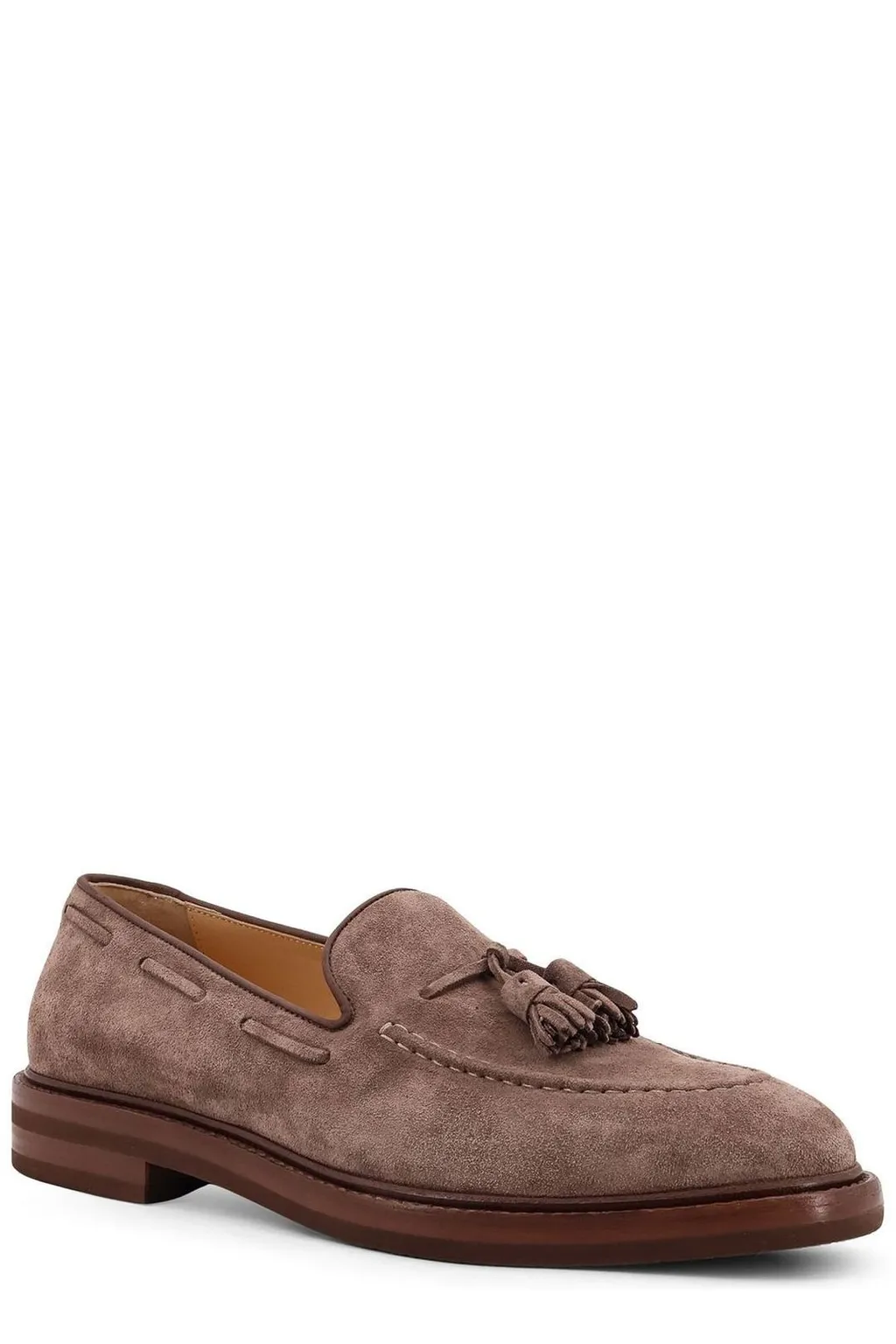 Brunello Cucinelli Tassel Detailed Almond-Toe Loafers