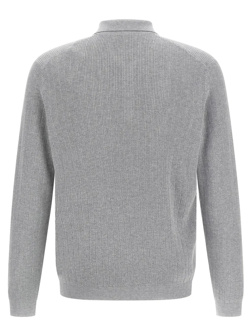 Brunello Cucinelli Long Sleeved Ribbed Polo Shirt