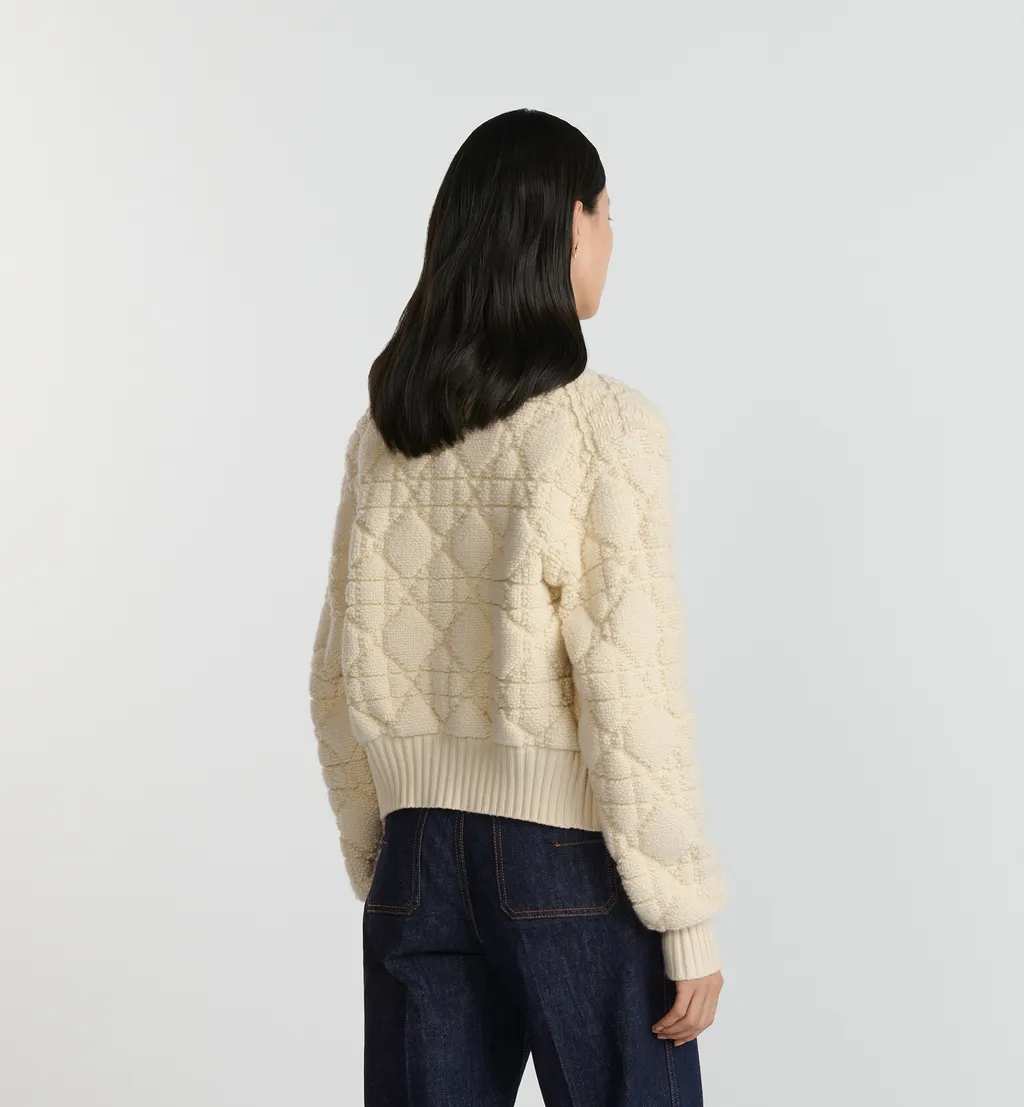 Macrocannage Zipped Cardigan