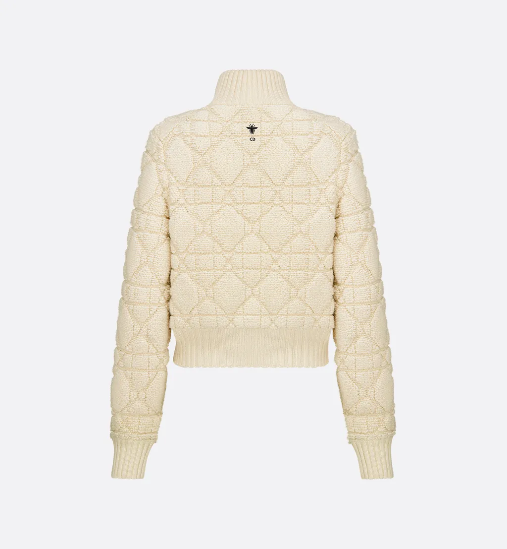 Macrocannage Zipped Cardigan