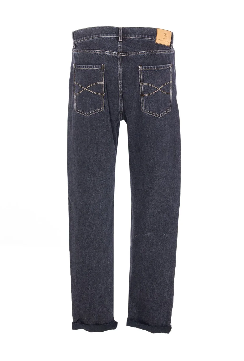 Brunello Cucinelli Logo Embroidered Slim-Fit Jeans